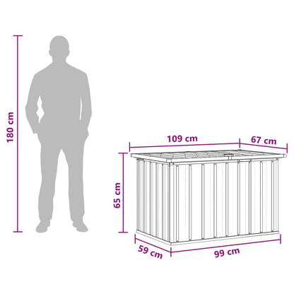 Baule da Giardino Grigio 109x67x65 cm | homemem39