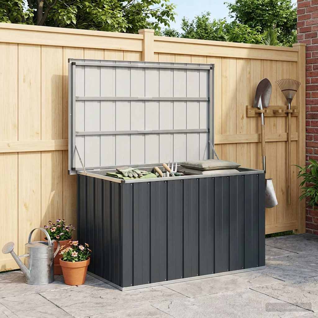 Baule da Giardino Antracite 109x67x65 cm
