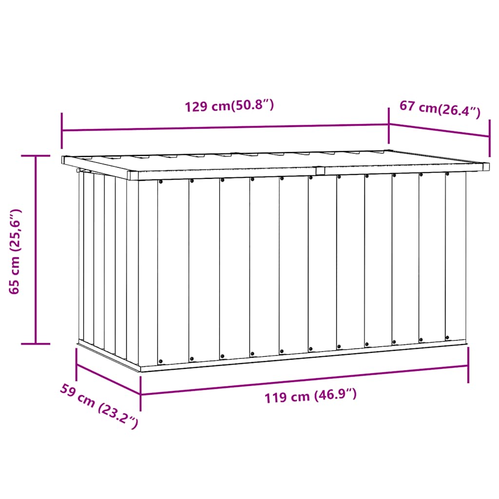 Baule da Giardino Marrone 129x67x65 cm - homemem39