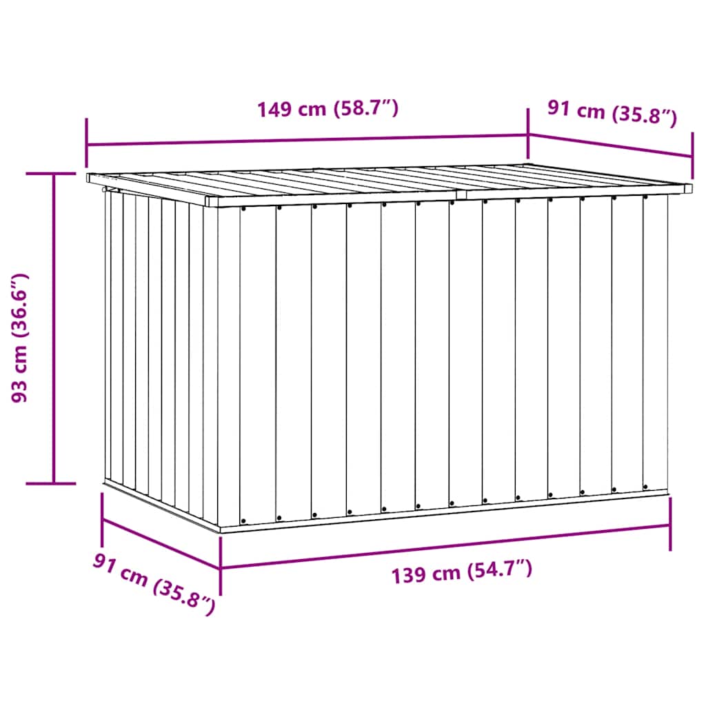 Baule da Giardino Grigio 149x99x93 cm - homemem39
