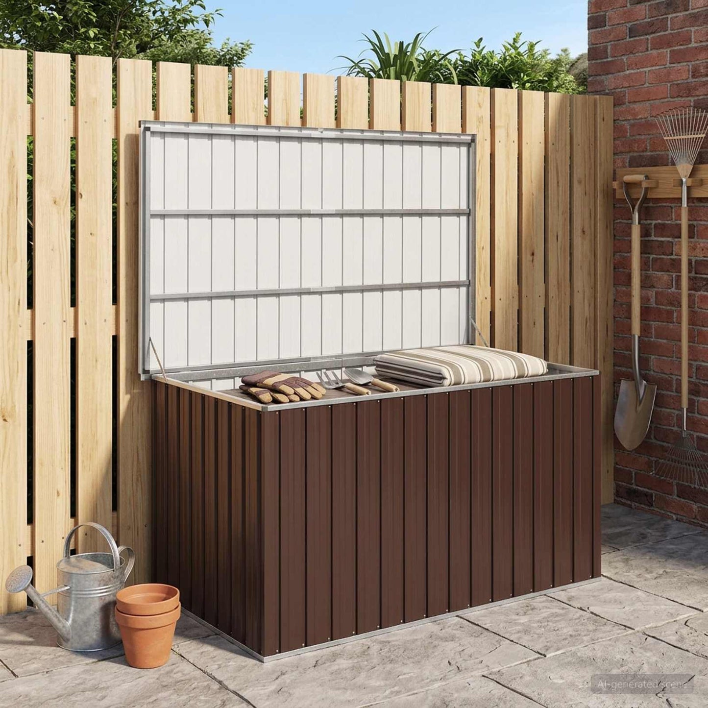 Baule da Giardino Marrone 171x99x93 cm
