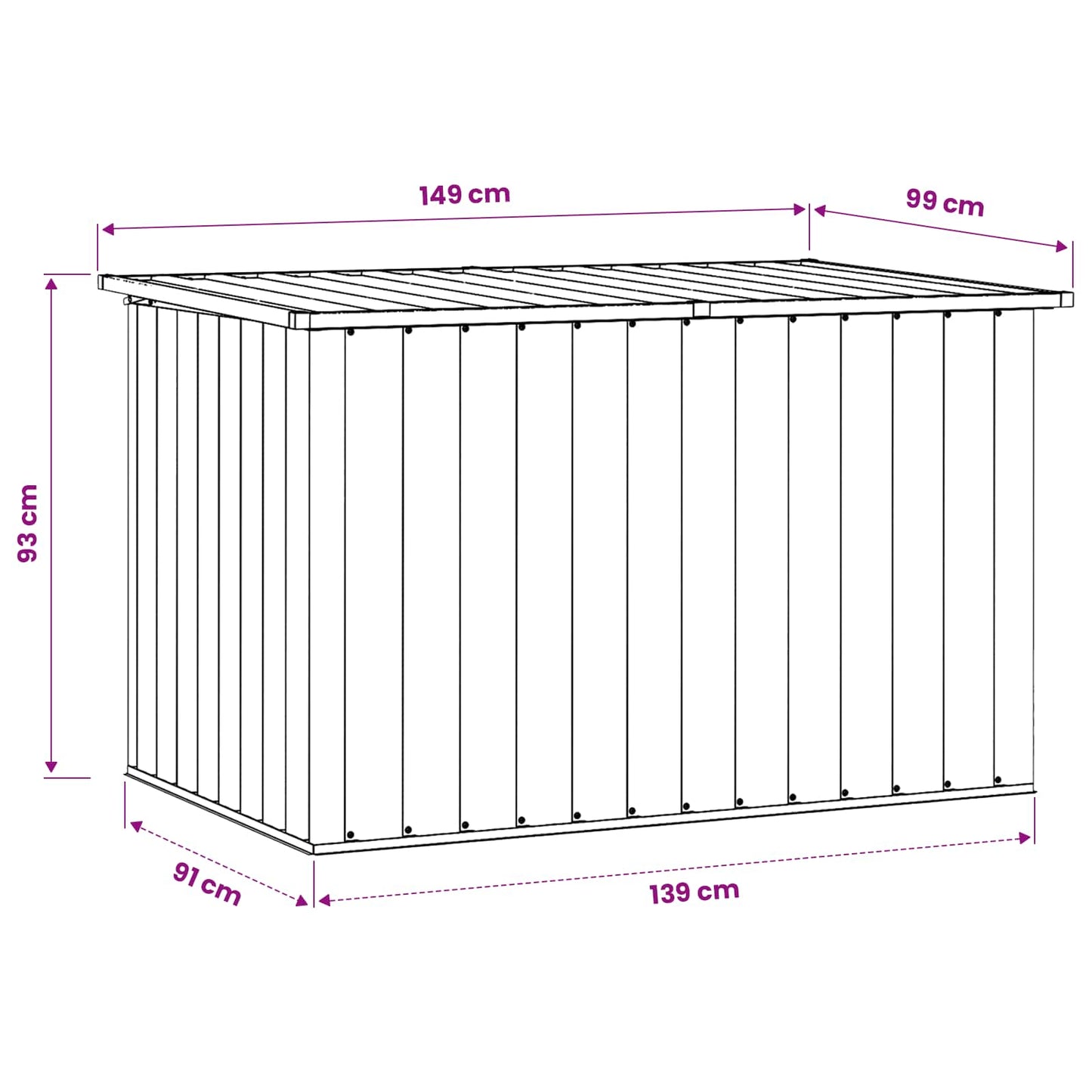 Baule da Giardino Marrone 171x99x93 cm | homemem39