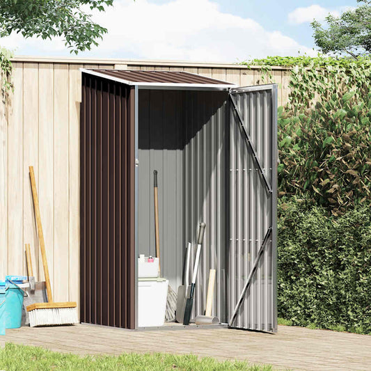 Brown Garden Shed 87x98x159 cm in Galvanized Steel