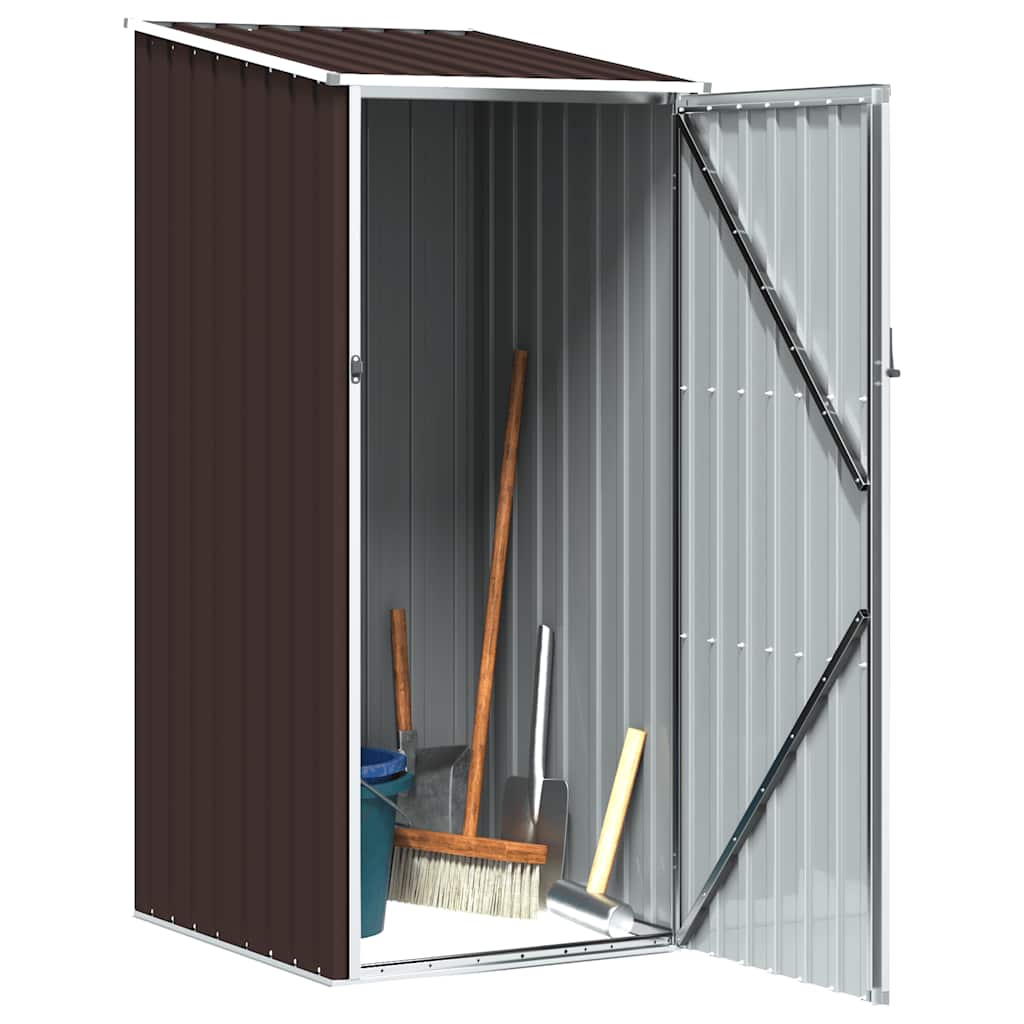 Brown Garden Shed 87x98x159 cm in Galvanized Steel