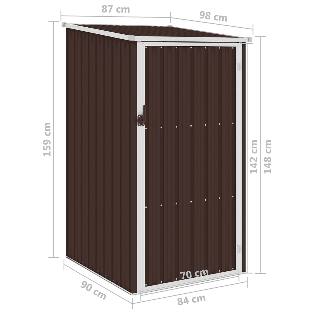 Capanno da Giardino Marrone 87x98x159 cm in Acciaio Zincato - homemem39