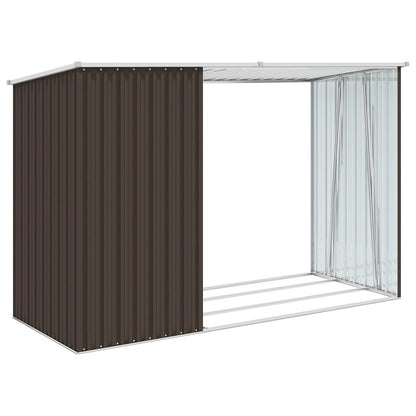 Capanno per Legna da Giardino 245x98x159 cm in Acciaio Zincato - homemem39