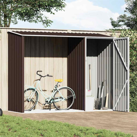 Garden Wood Shed 245x98x159 cm in Galvanized Steel
