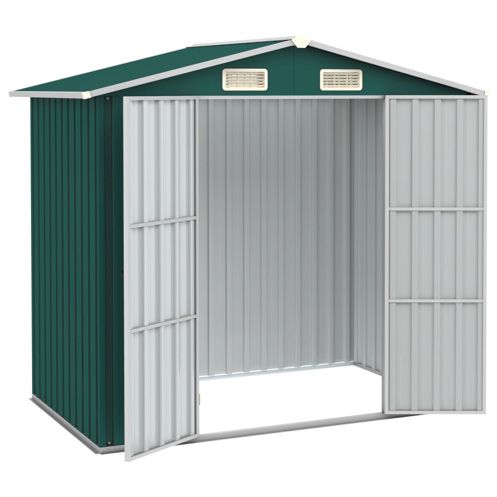 Capanno da Giardino Verde 205x129x183 cm in Acciaio Zincato - homemem39