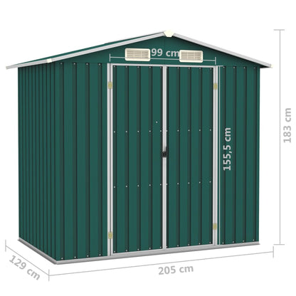 Capanno da Giardino Verde 205x129x183 cm in Acciaio Zincato - homemem39