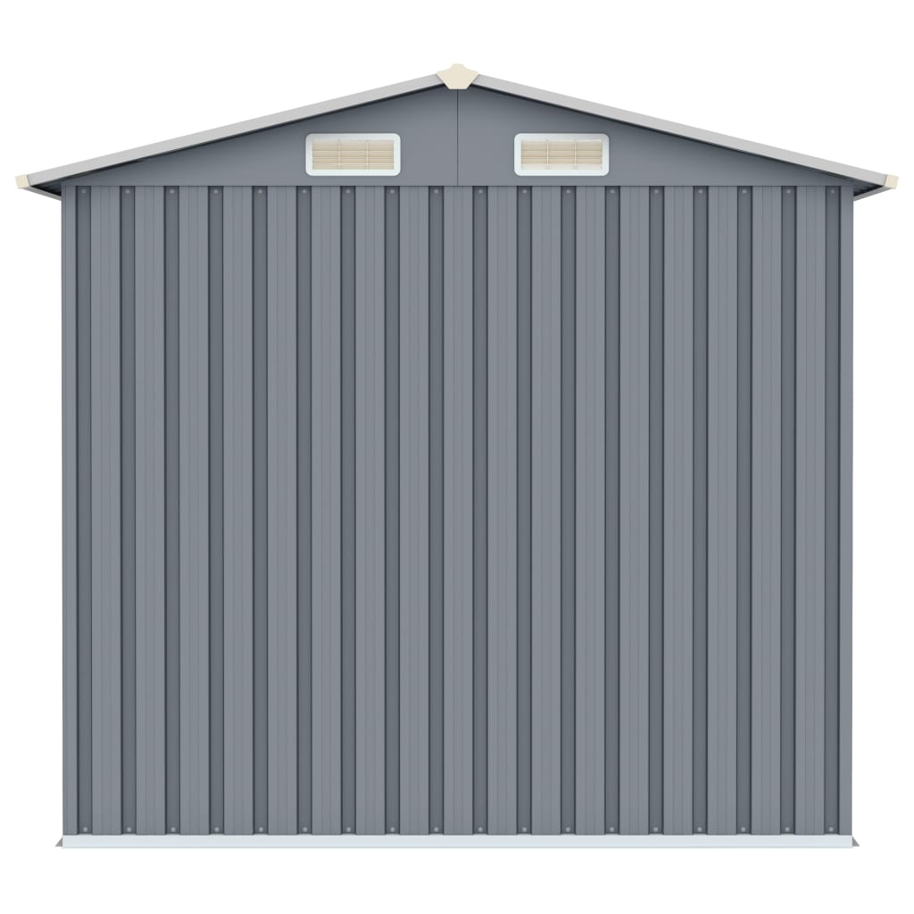 Capanno da Giardino Grigio 205x129x183 cm in Acciaio Zincato - homemem39