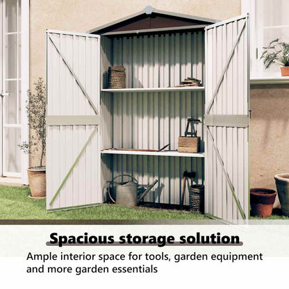 Capanno da Giardino Marrone 116x45x175 cm in Acciaio Zincato - homemem39