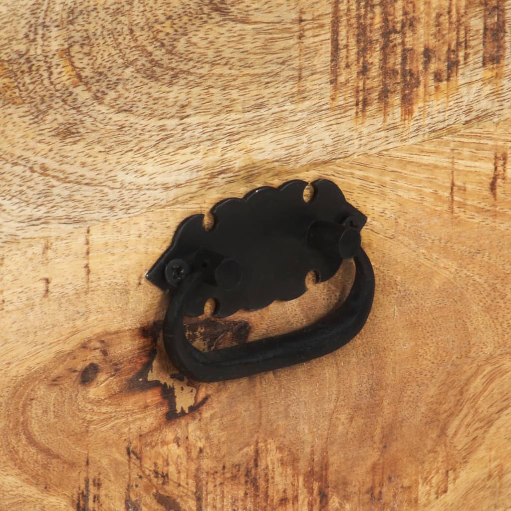 Armadietto con Ruote 70x40x75 cm in Legno Massello di Mango - homemem39