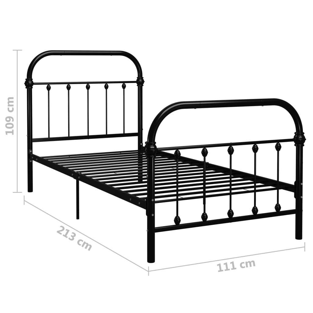 Giroletto Nero in Metallo 100x200 cm | homemem39
