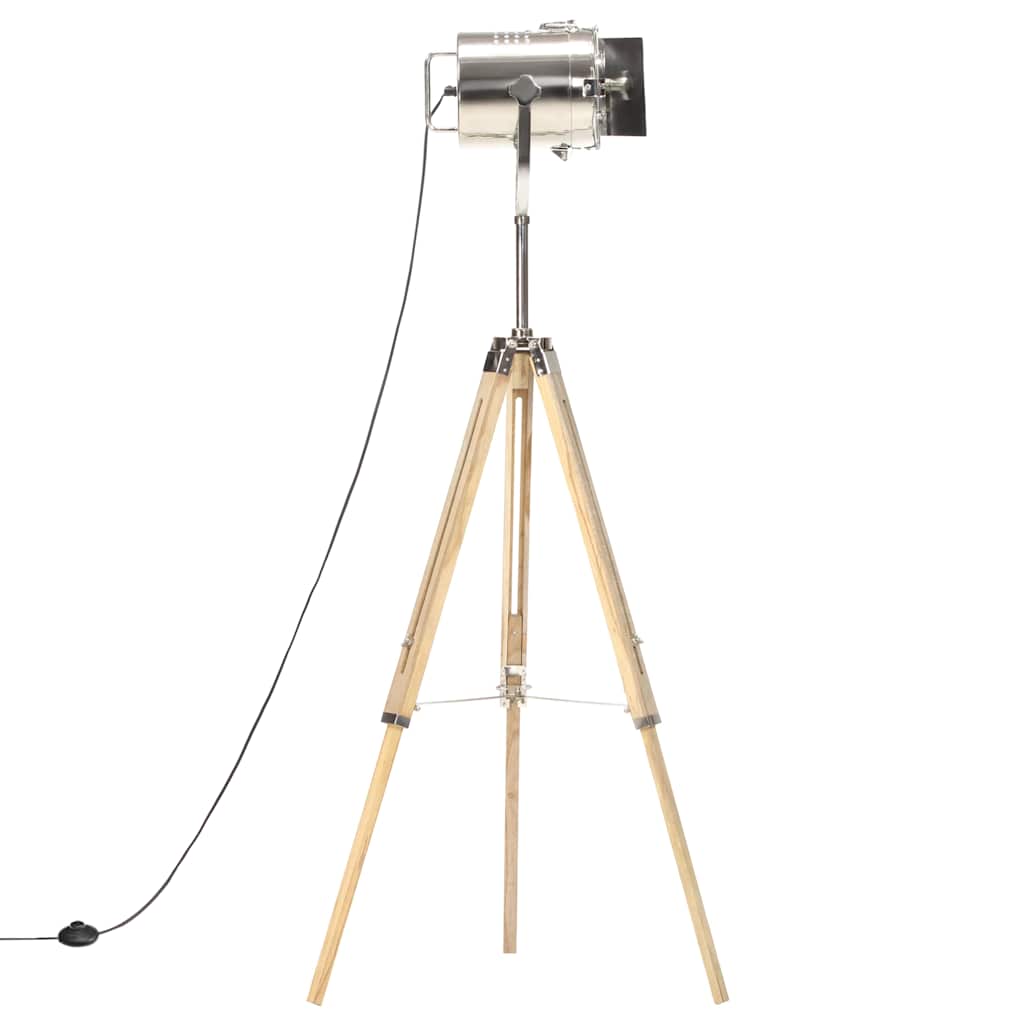 Lampada da Terra a Treppiede Legno Massello di Mango 140 cm