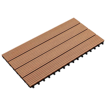 Piastrella per Decking 6 pcs Marrone 60 x 30 cm WPC | homemem39