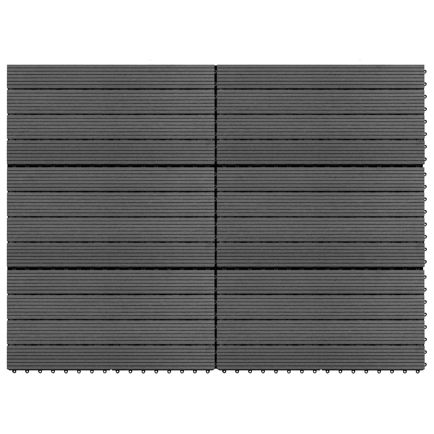 Piastrella per Decking 6 pcs Grigio 60 x 30 cm WPC | homemem39