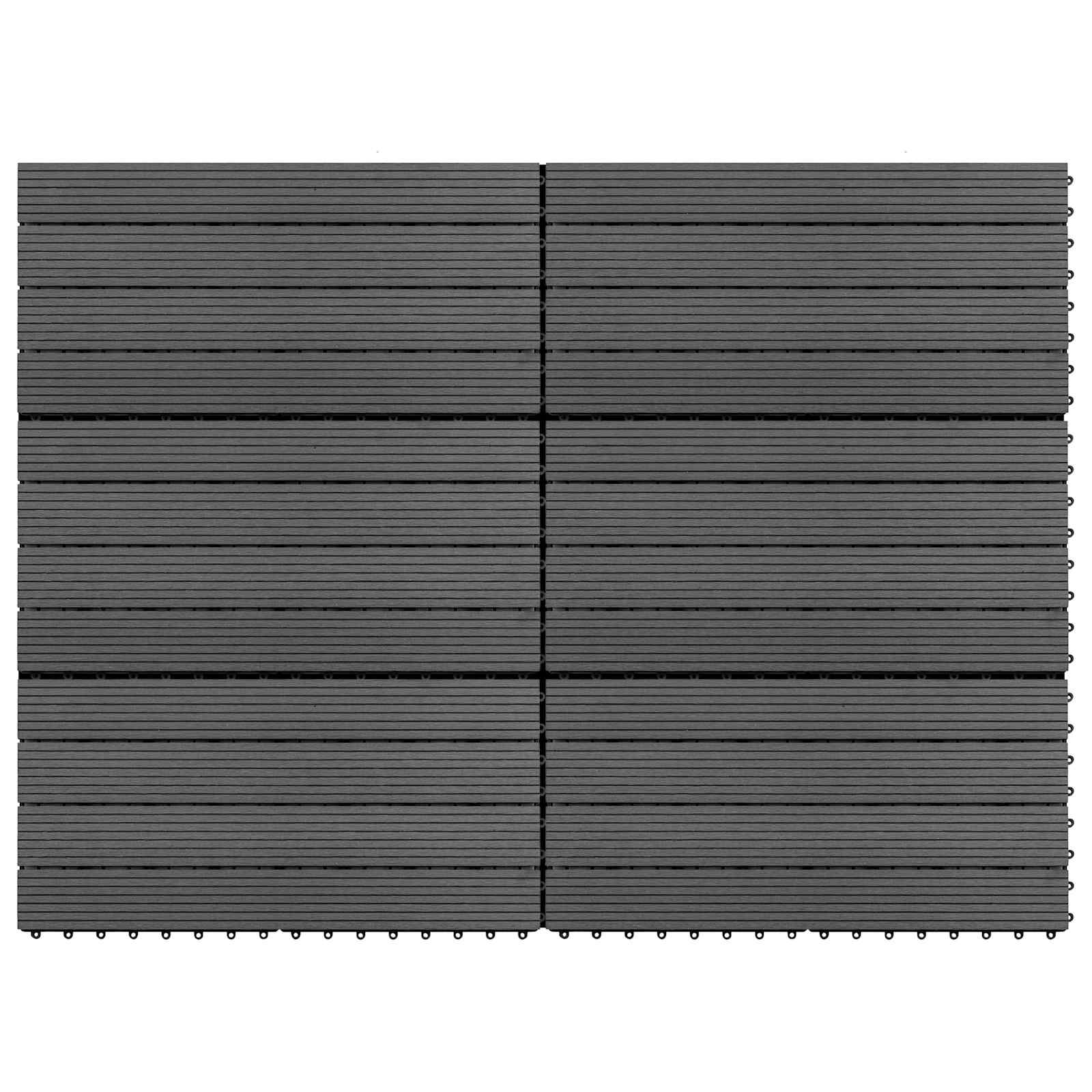 Piastrella per Decking 6 pcs Grigio 60 x 30 cm WPC | homemem39