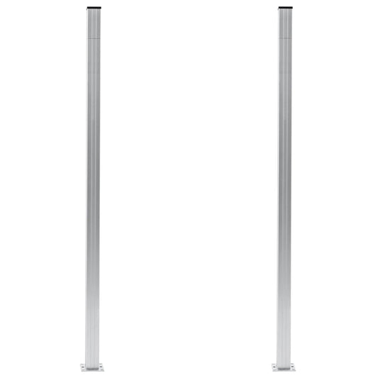 Pali per Recinzione 2 pz in Alluminio 185 cm