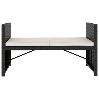Set Divani da Giardino 5 pz con Cuscini in Polyrattan Nero | homemem39