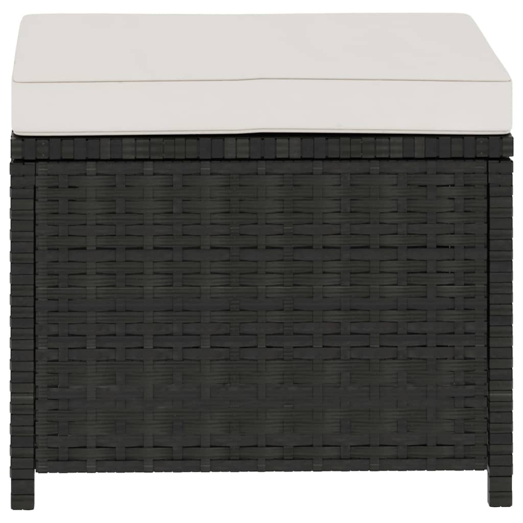 Set Divani da Giardino 5 pz con Cuscini in Polyrattan Nero | homemem39