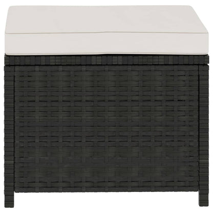 Set Divani da Giardino 5 pz con Cuscini in Polyrattan Nero | homemem39