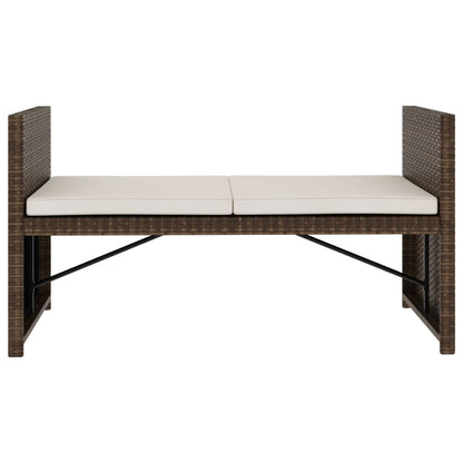 Set Divani da Giardino 5 pz con Cuscini in Polyrattan Marrone | homemem39