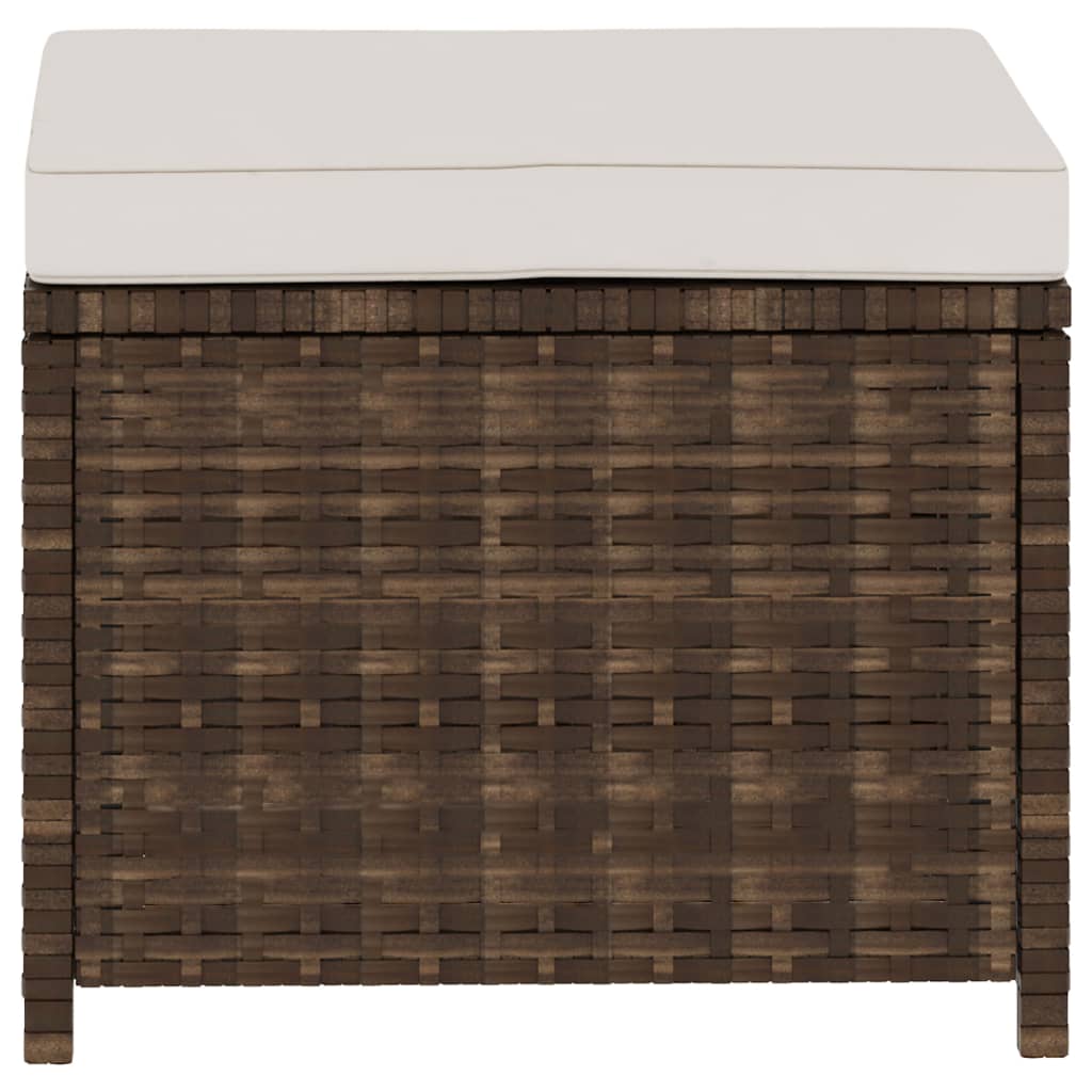 Set Divani da Giardino 5 pz con Cuscini in Polyrattan Marrone | homemem39