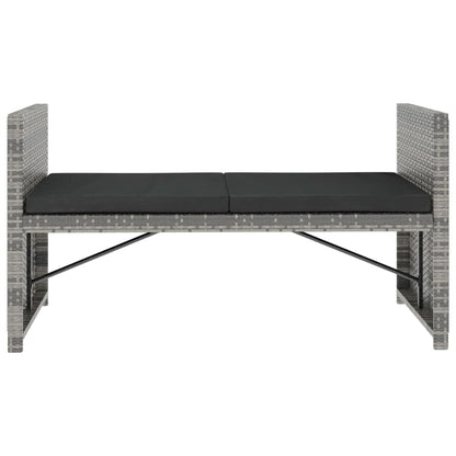 Set Divani da Giardino 5 pz con Cuscini in Polyrattan Grigio | homemem39