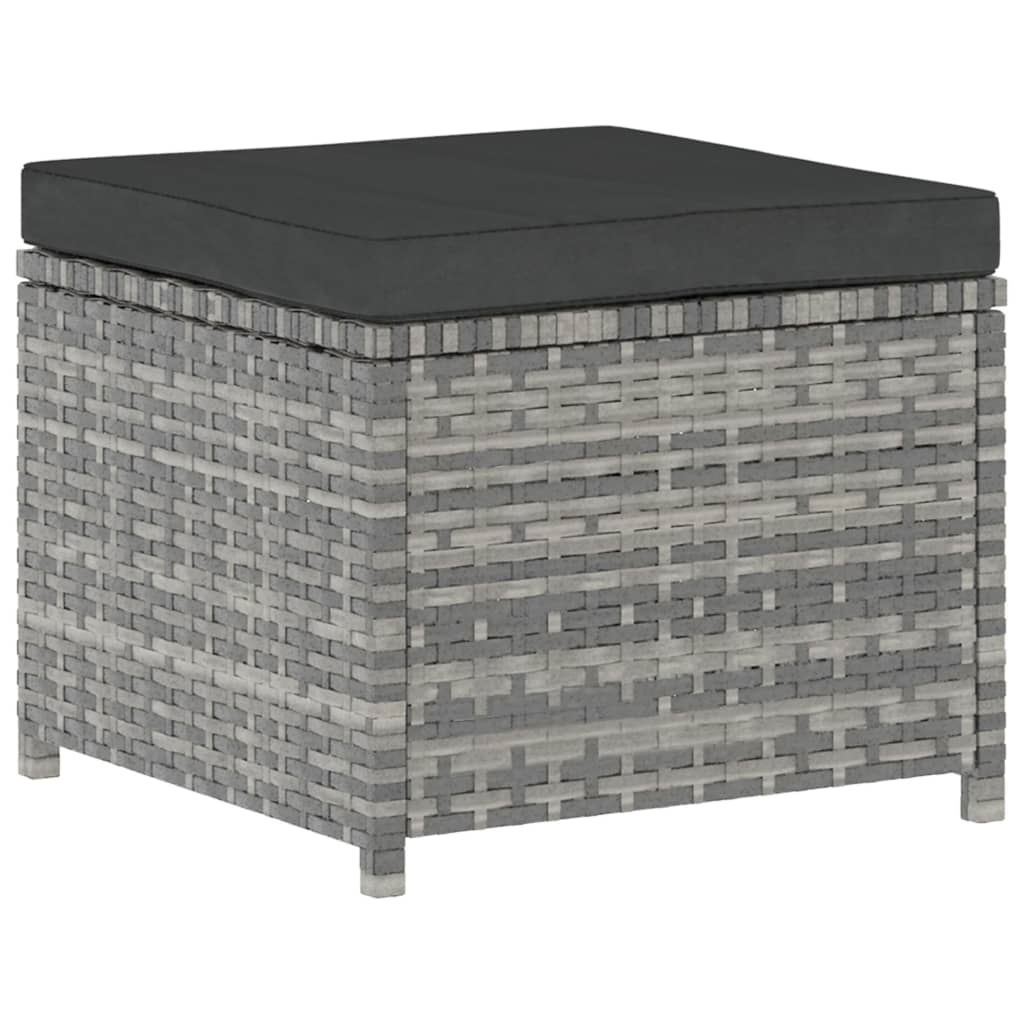 Set Divani da Giardino 5 pz con Cuscini in Polyrattan Grigio | homemem39