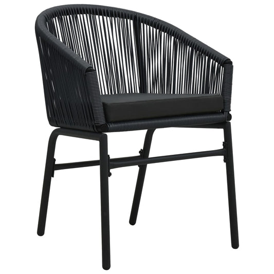 Sedie da Giardino 2 pz Nere in Rattan PE - homemem39