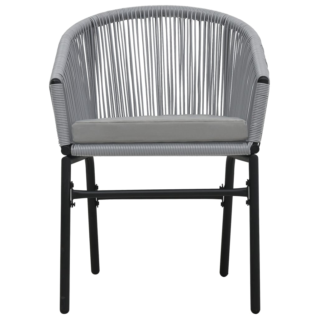 Set da Bistrot 3 pz con Cuscini in Polyrattan Grigio | homemem39