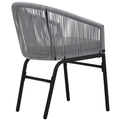 Set da Bistrot 3 pz con Cuscini in Polyrattan Grigio | homemem39