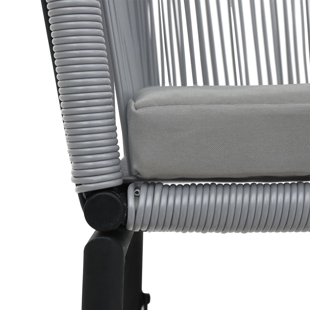Set da Bistrot 3 pz con Cuscini in Polyrattan Grigio | homemem39