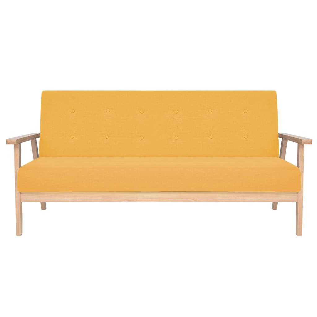 Set di Divani 3 pz in Tessuto Giallo | homemem39