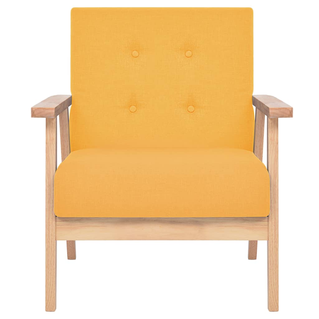 Set di Divani 3 pz in Tessuto Giallo | homemem39