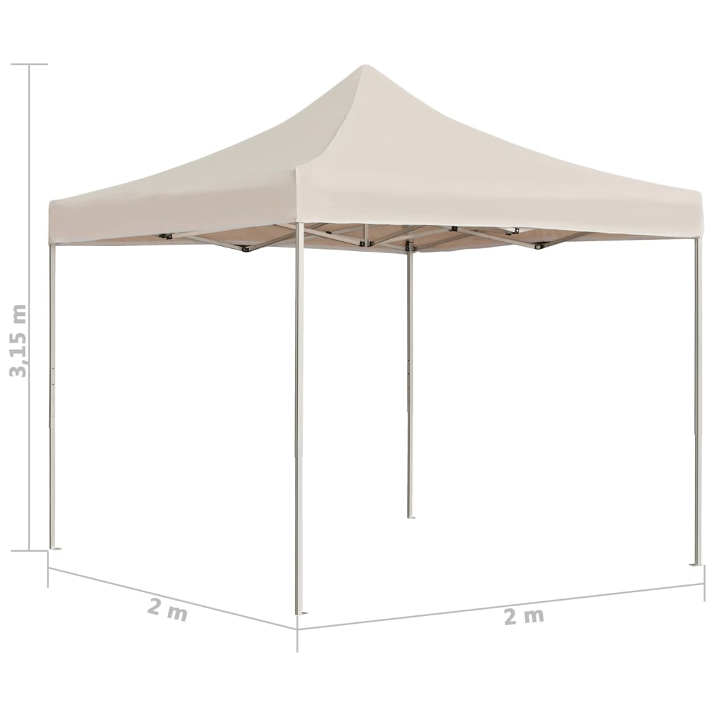 Gazebo Professionale Pieghevole Alluminio 2x2 m Crema - homemem39