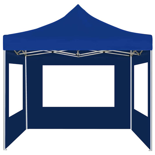 Gazebo Professionale Pieghevole Alluminio con Pareti 2x2m Blu