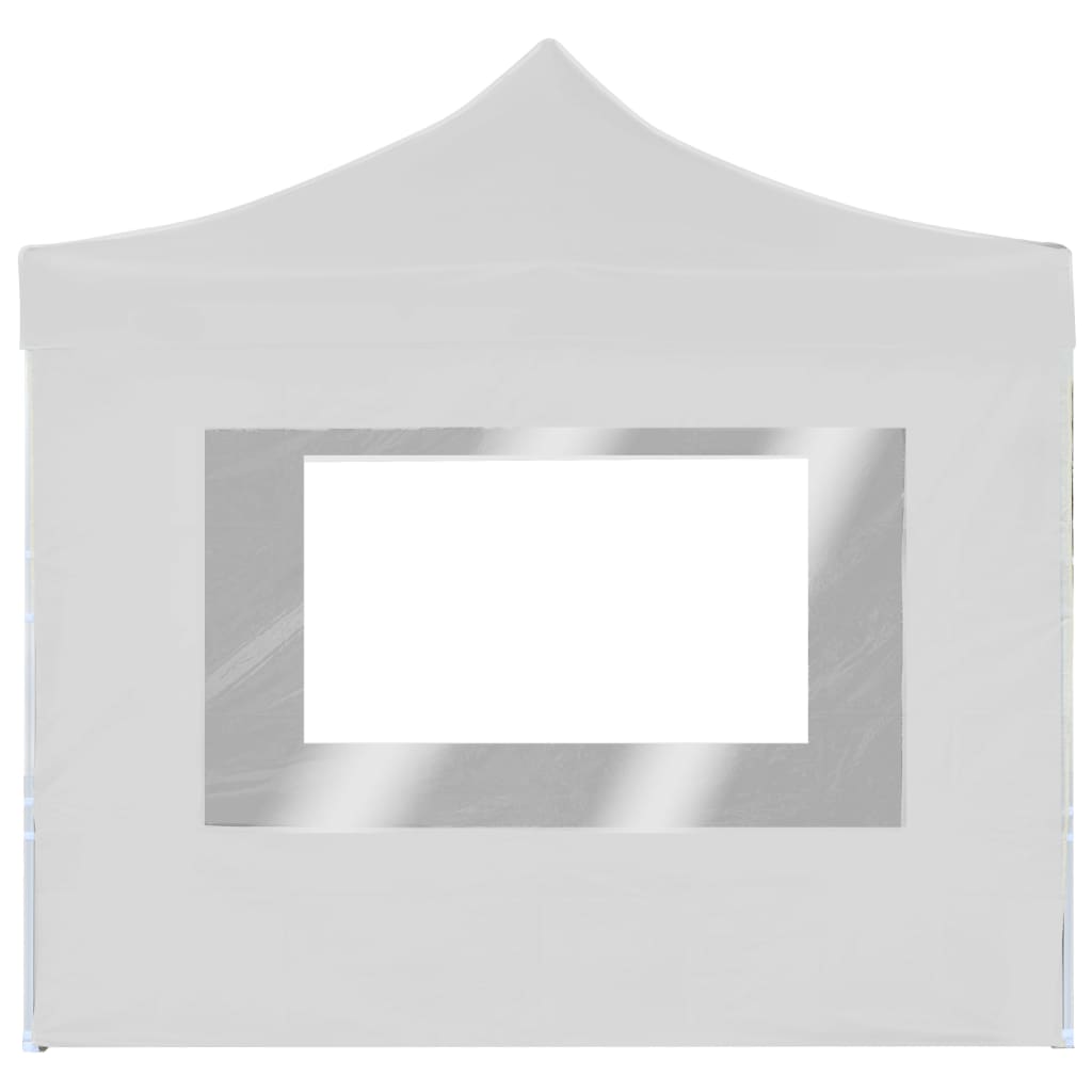 Gazebo Pieghevole con Pareti Alluminio 2x2 m Bianco - homemem39