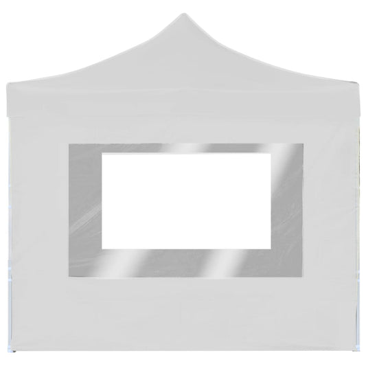 Gazebo Pieghevole con Pareti Alluminio 2x2 m Bianco - homemem39