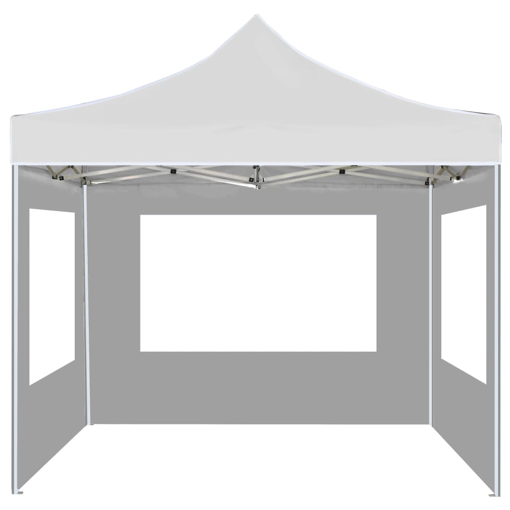 Gazebo Pieghevole con Pareti Alluminio 2x2 m Bianco - homemem39