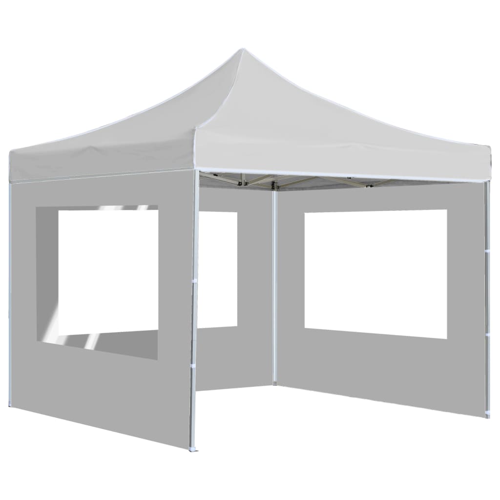 Gazebo Pieghevole con Pareti Alluminio 2x2 m Bianco - homemem39