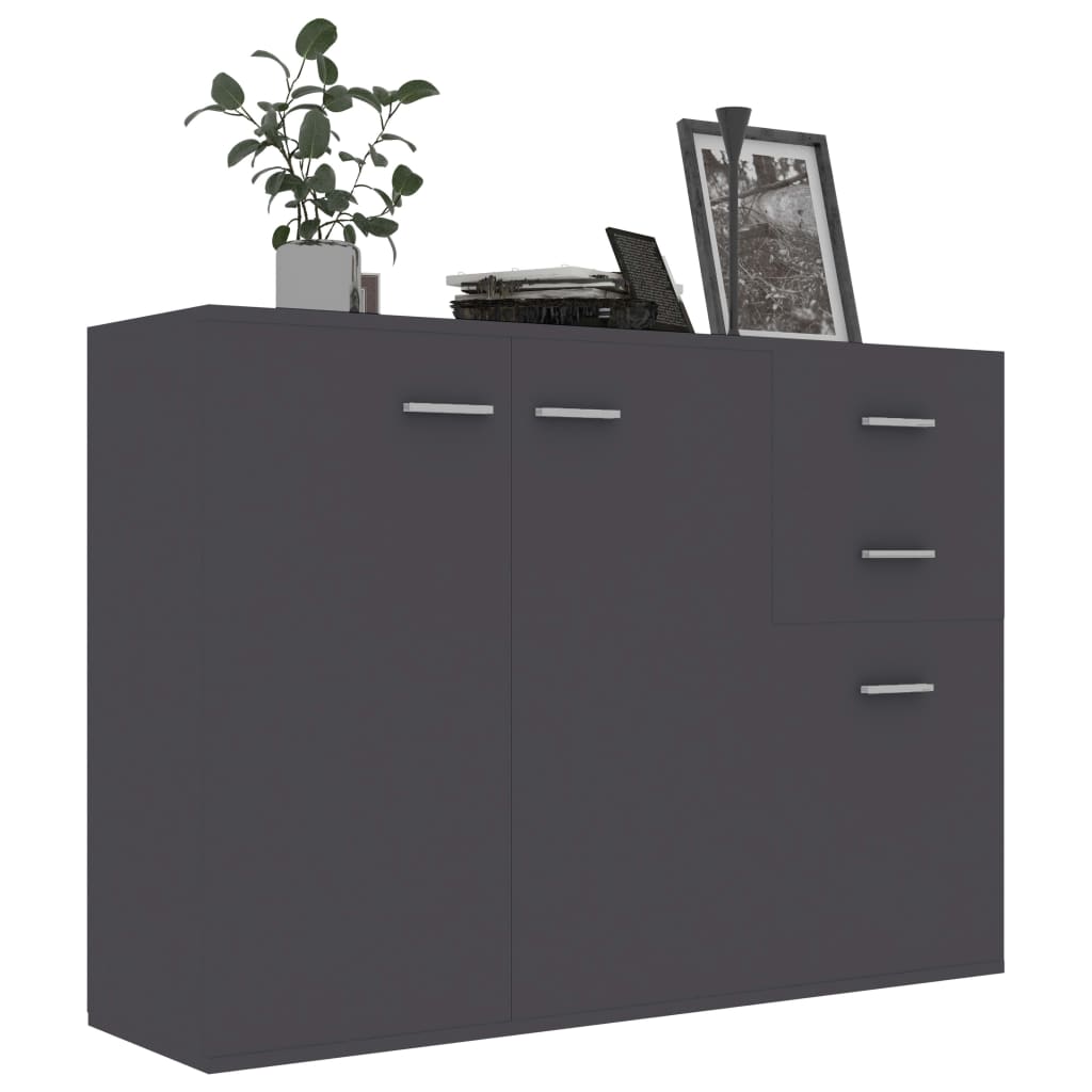 Credenza Grigia 105x30x75 cm in Legno Multistrato - homemem39