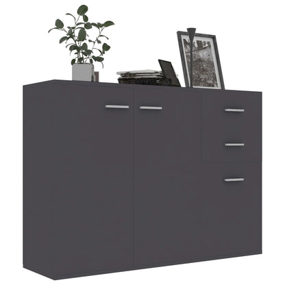 Credenza Grigia 105x30x75 cm in Legno Multistrato - homemem39