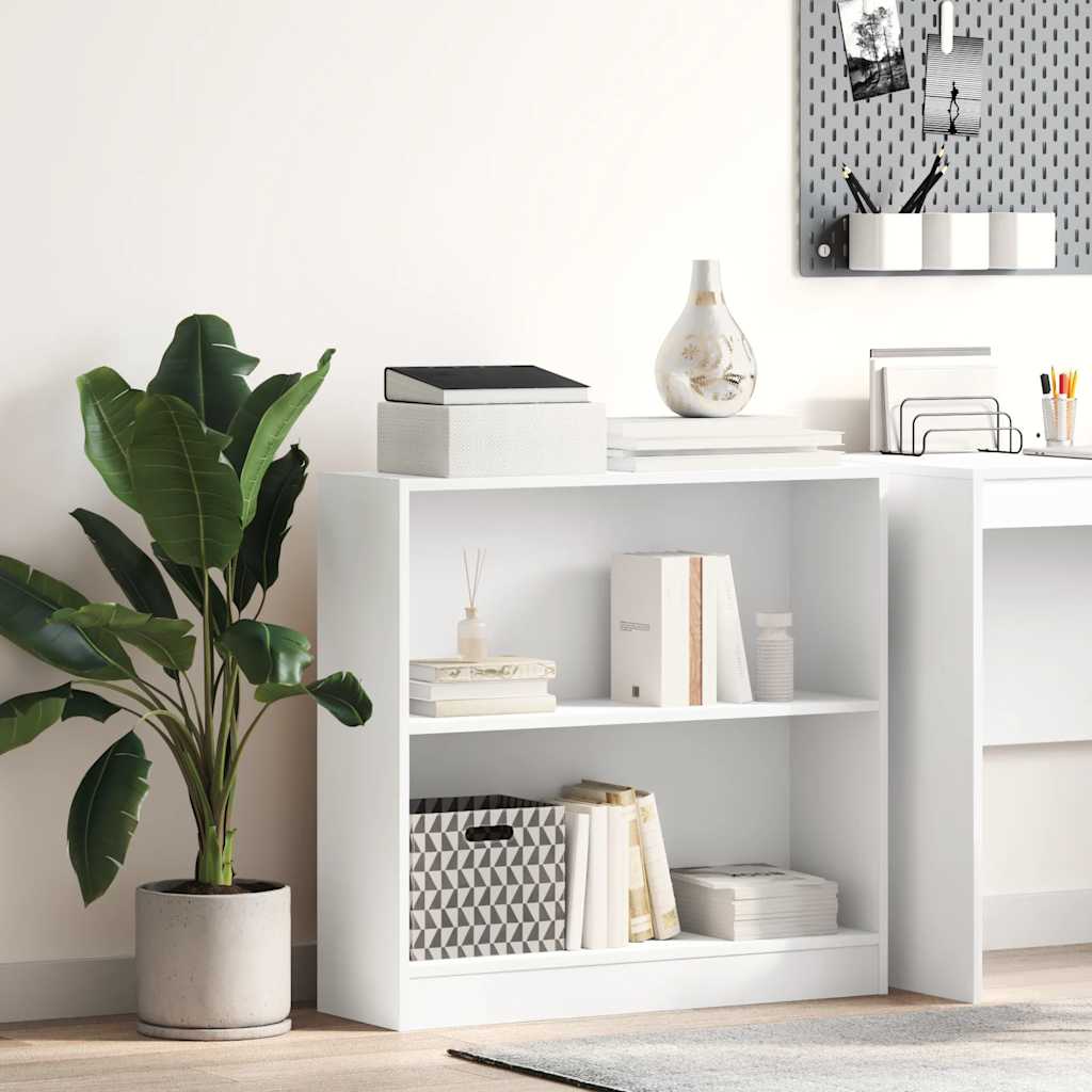 Libreria Bianca 80x24x75 cm in Legno Multistrato | homemem39