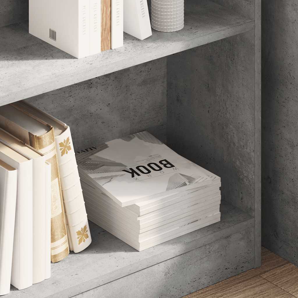Libreria Grigio Cemento 80x24x75 cm in Legno Multistrato | homemem39
