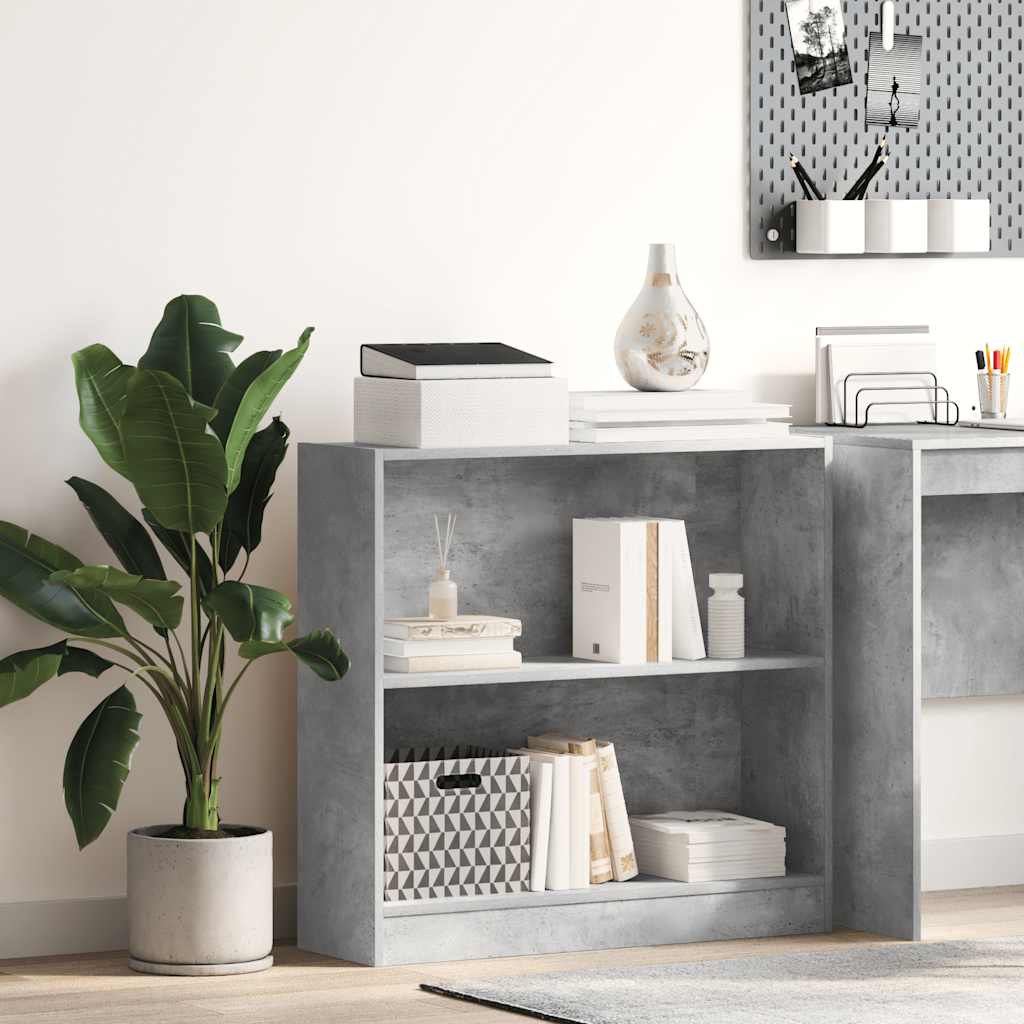 Libreria Grigio Cemento 80x24x75 cm in Legno Multistrato | homemem39