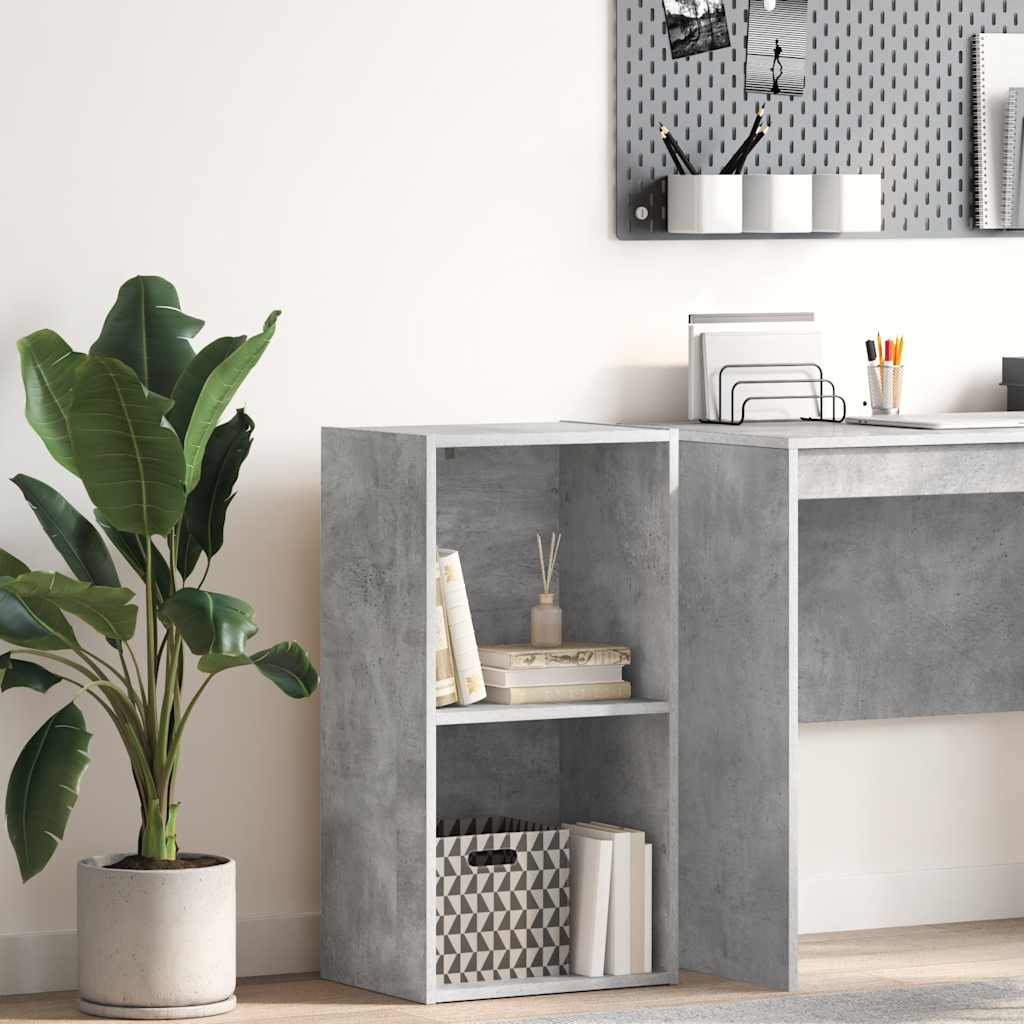 Libreria 5 Ripiani Grigio Cemento 40x30x76,5 Legno Multistrato | homemem39
