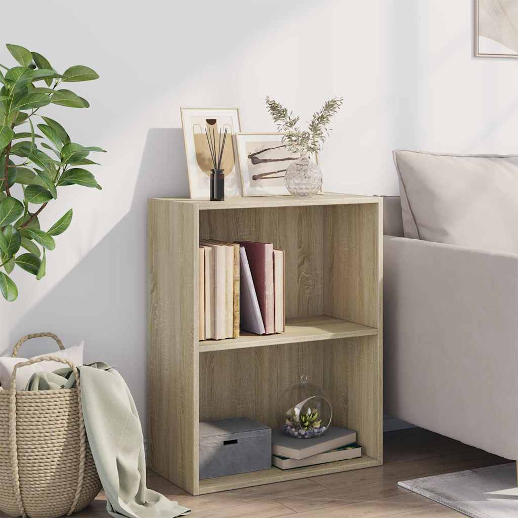 Libreria 2 Ripiani Rovere Sonoma 60x30x76,5cm Legno Multistrato | homemem39