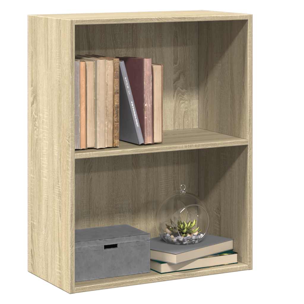 Libreria 2 Ripiani Rovere Sonoma 60x30x76,5cm Legno Multistrato | homemem39