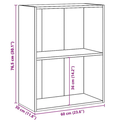Libreria 2 Ripiani Rovere Sonoma 60x30x76,5cm Legno Multistrato | homemem39